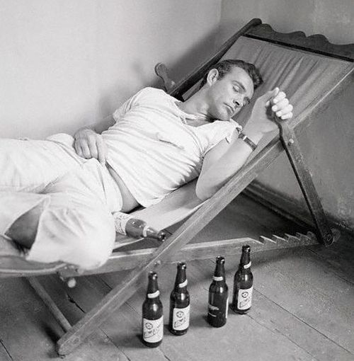 Sean Connery Sleeping in Chair