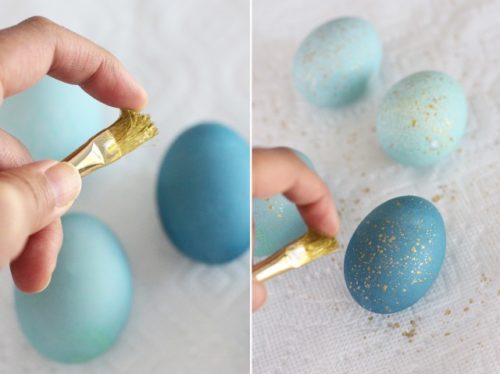 decorare uova pasqua oro chic