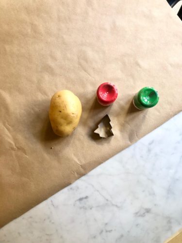 Carta Natalizia home made laveoretti natale bambini patata timbro (4)